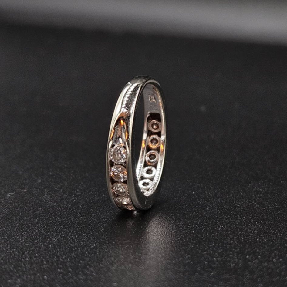 10ct White Gold Diamond Band