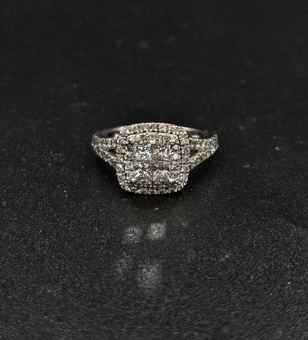9ct White Gold Diamond Ring
