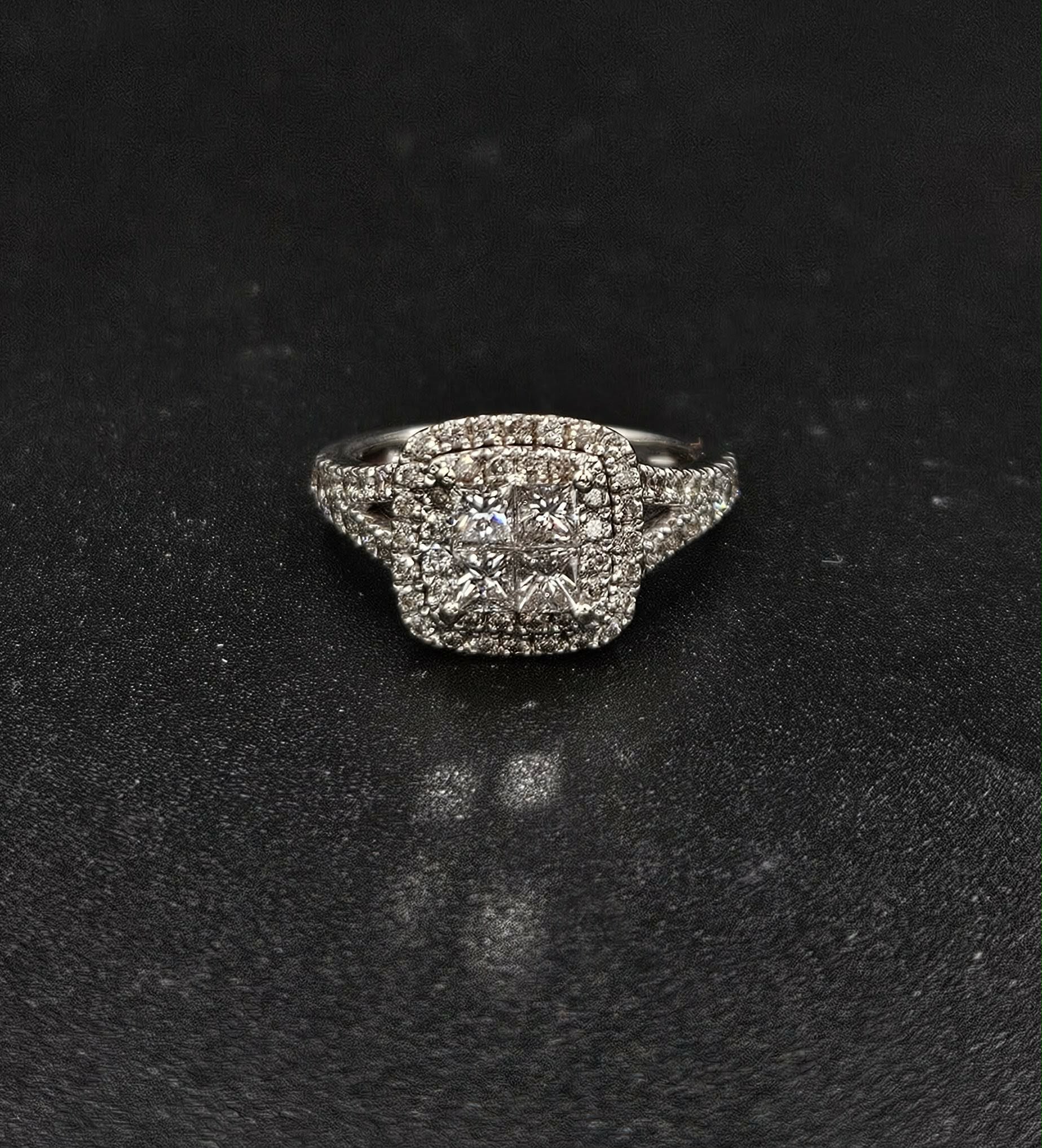 9ct White Gold Diamond Ring