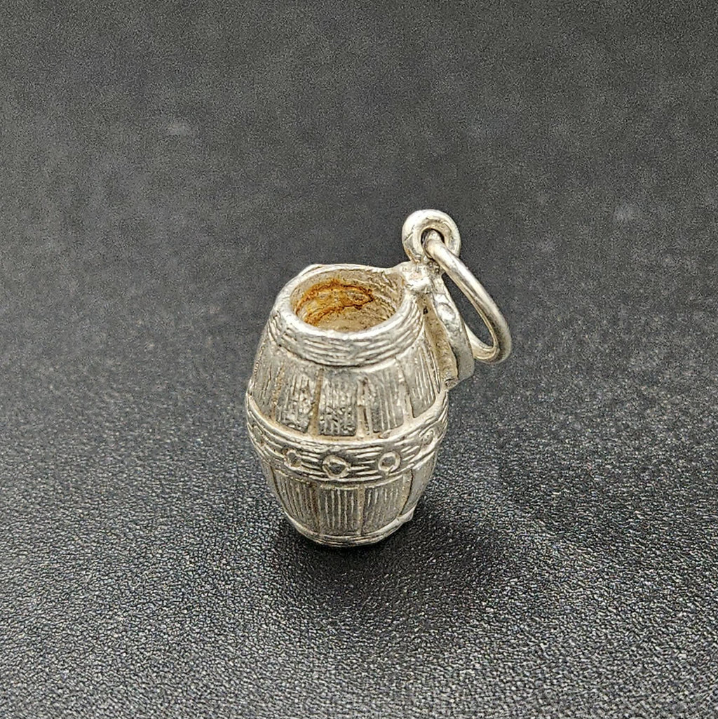 Sterling Silver Wine Barrel Charm