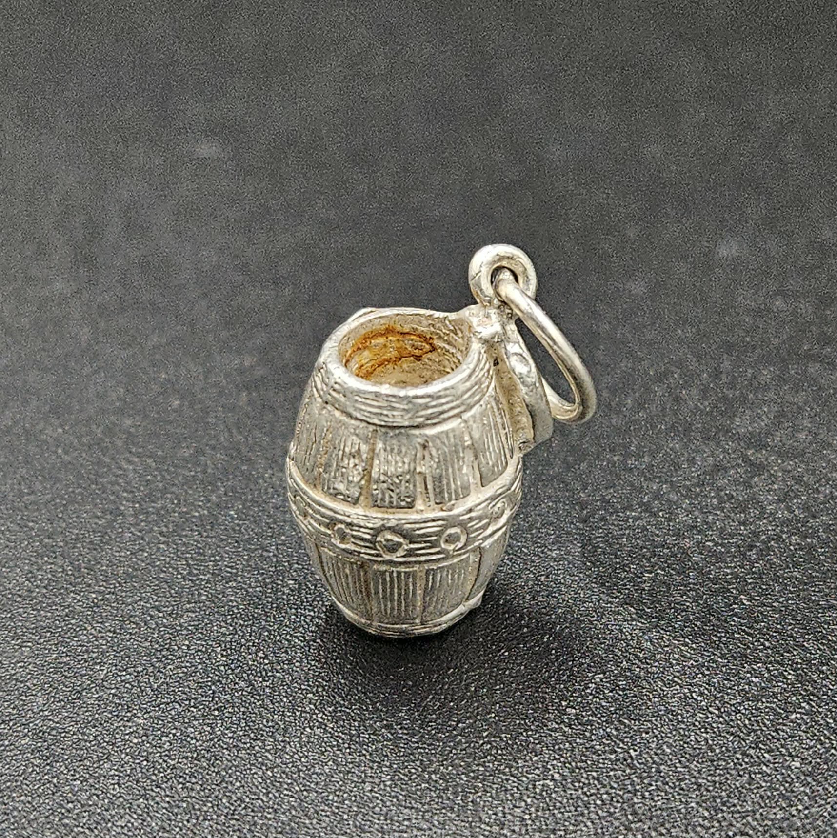 Sterling Silver Wine Barrel Charm