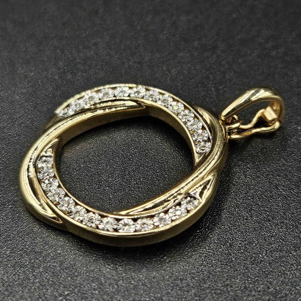 9ct Yellow Gold Diamond Opening Runner Pendant