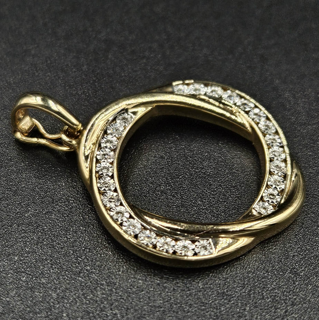 9ct Yellow Gold Diamond Opening Runner Pendant