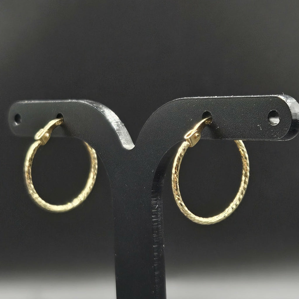 9ct Yellow Gold Ripple Effect Earrings