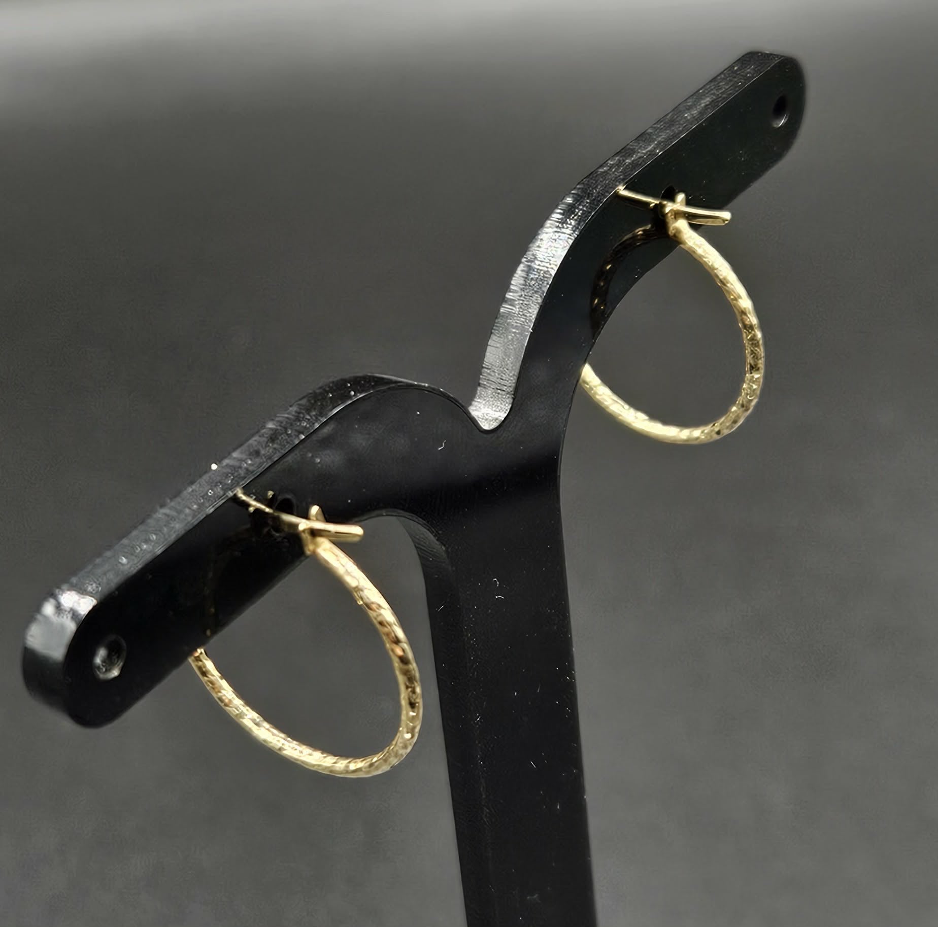 9ct Yellow Gold Ripple Effect Earrings