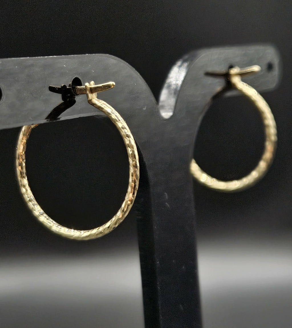 9ct Yellow Gold Ripple Effect Earrings