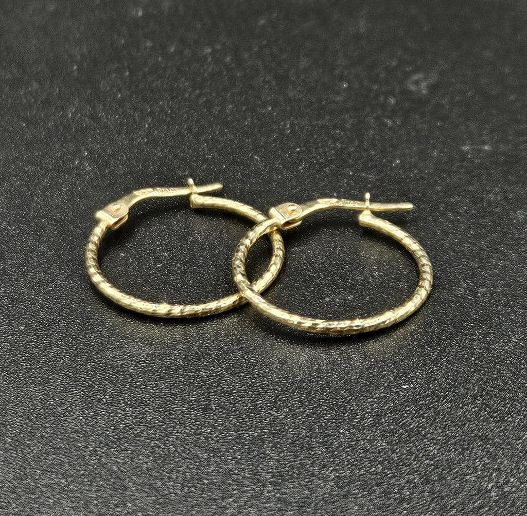 9ct Yellow Gold Ripple Effect Earrings