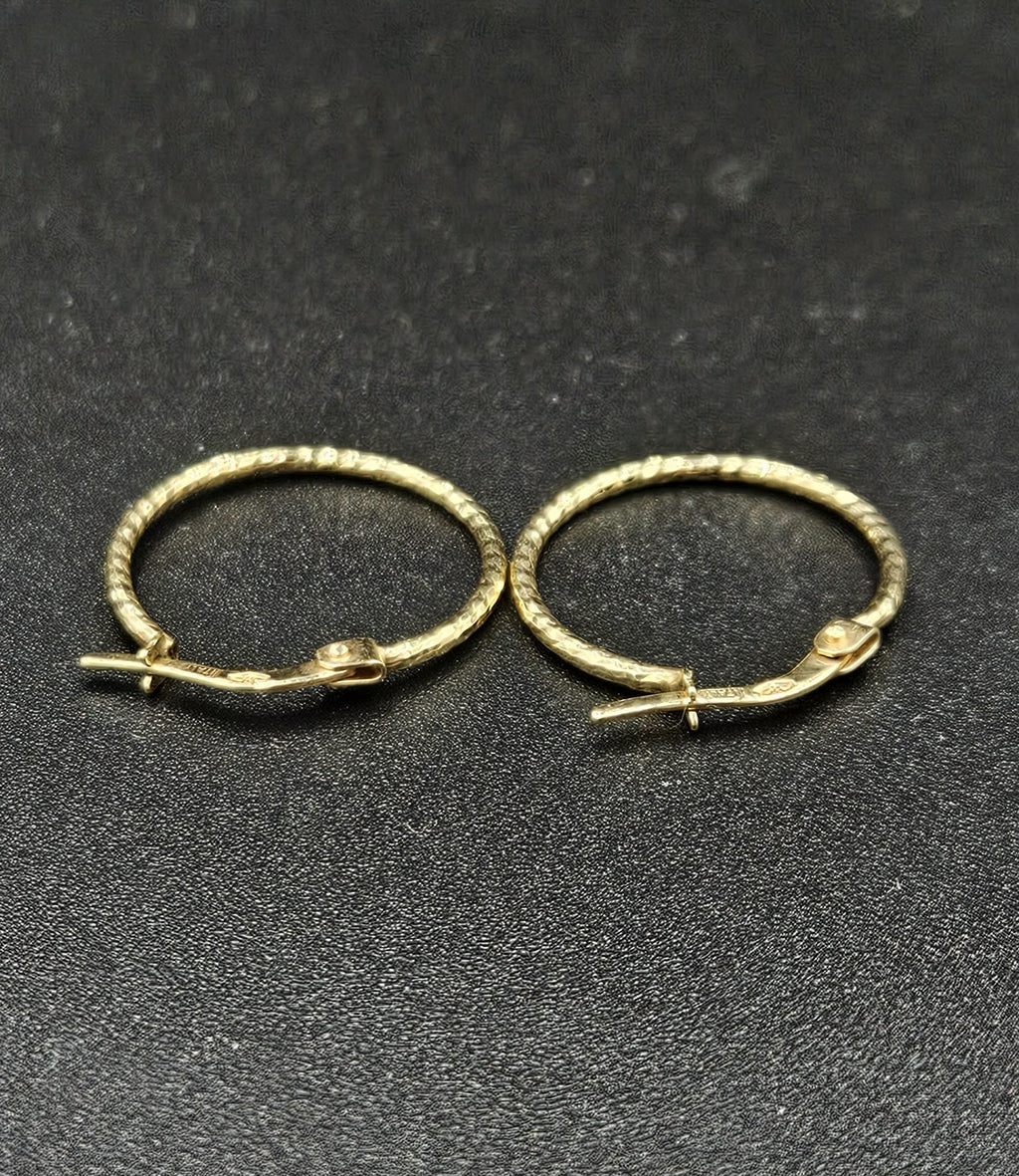 9ct Yellow Gold Ripple Effect Earrings