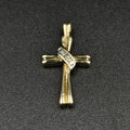 9ct White & Yellow Gold Diamond Cross Pendant