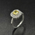Brand New, Sterling Silver Cubic Zirconia & Yellow Sapphire Ring