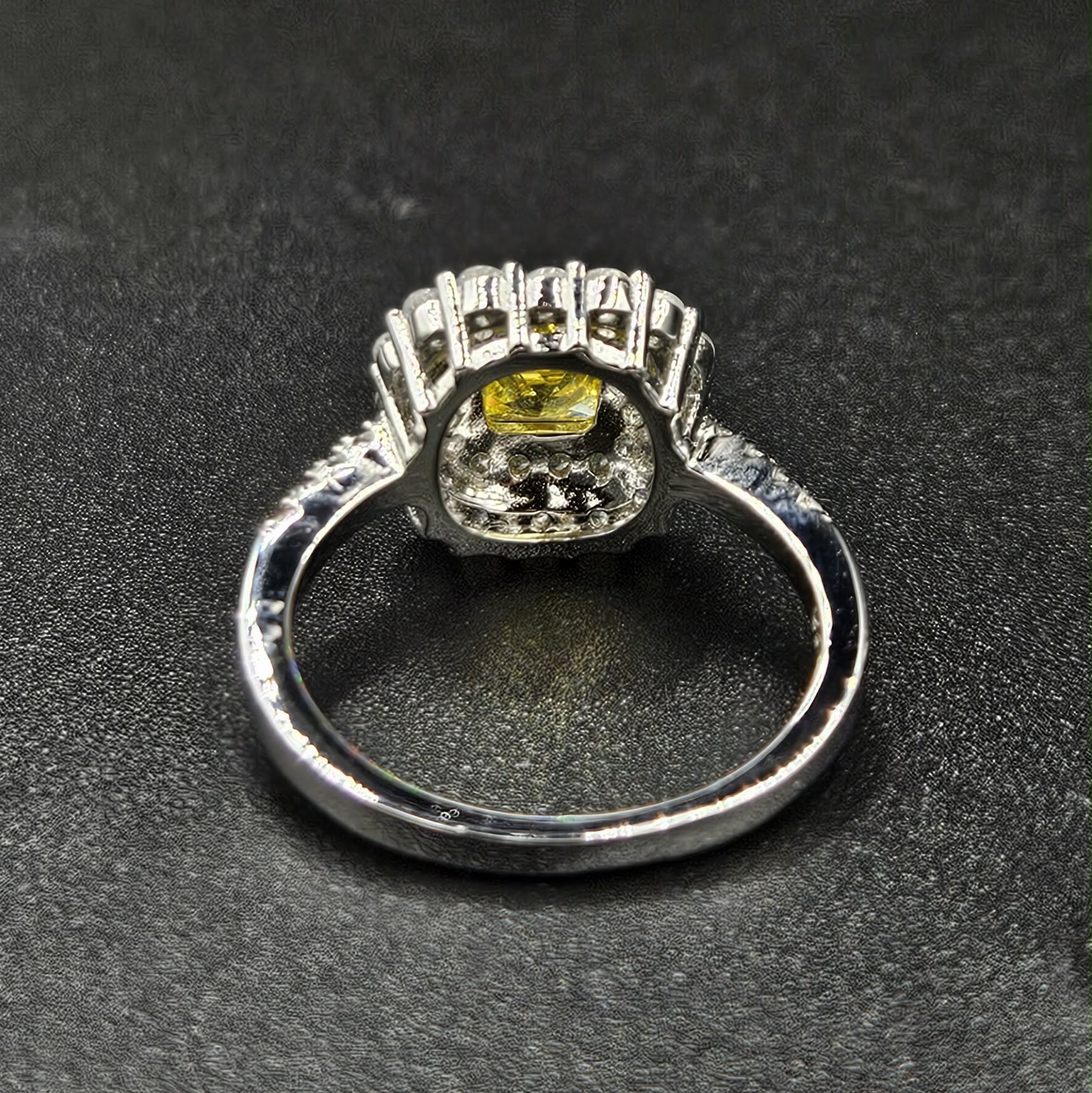 Brand New, Sterling Silver Cubic Zirconia & Yellow Sapphire Ring